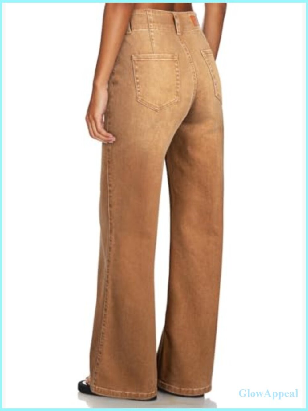 High Waisted Wide Leg Jeans Stretchy Tummy Control Denim Pants - Picture 2 of 6